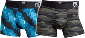 Cristiano Ronaldo 7 Trunk Microfiber  2-Pack Main Fashion Men Black/Blue/Grey - Maat L