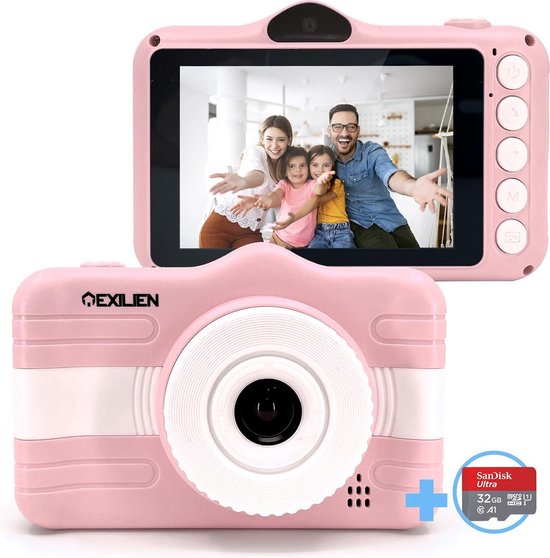 klassiek mengen Mening Exilien Digitale HD Kindercamera Met 32 GB Micro SD Card - Speelcamera -  Roze... | bol.com