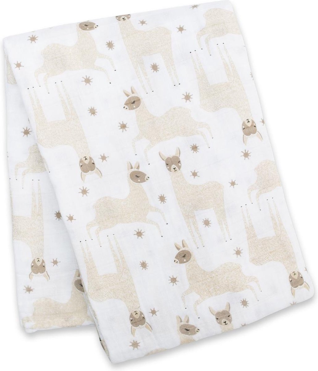 Goedkoopste Lulujo - hydrofiele doek - swaddle - katoen - 120x120 cm - Modern Llama