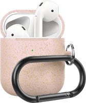 AirPods hoesje van By Qubix - AirPods 1/2 hoesje siliconen chargebox Series - soft case - rosé goud pearl - UV bescherming