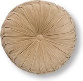 Dutch Decor - KAJA - Sierkussen rond velvet 40 cm - Pumice Stone - beige