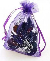 Organza zakjes paars met vlinders - 11x16 cm 100 stuks / cadeauzakjes