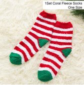 Kerst sokken - christmas - warm - dames - rood - wit - gestreept - 36-40