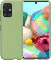 Samsung A71 Hoesje - Samsung Galaxy A71 Hoes Siliconen Case Hoes Cover - Groen