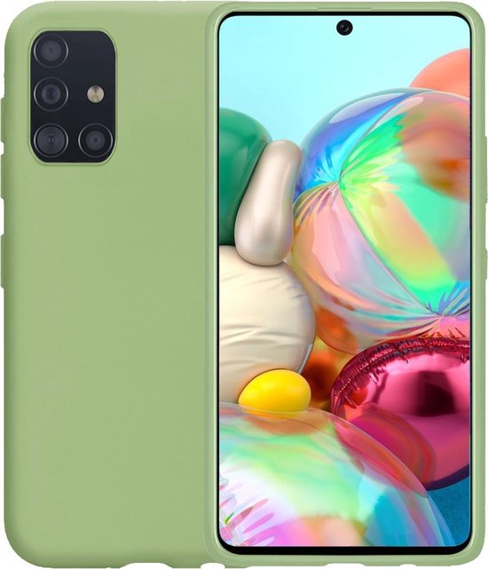 Samsung A71 Hoesje - Samsung Galaxy A71 Hoes Siliconen Case Hoes Cover -  Groen | bol.com