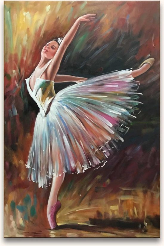 bol.com | Handgeschilderd schilderij Olieverf op Canvas - Edgar Degas ' Ballerina'