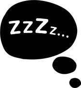 Muursticker ZzZz - slapen denkwolkje - Afmetingen: 60 x 65 cm - Kleur: zwart