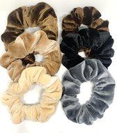 BayLeaf Hair Scrunchies |Velvet scrunchies 6 stuks | Haar elastiek | Haarvriendelijk | Hair Brush | Hair essential | Valentijn cadeau | Best Gift