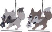 Set van 8 houten vosjes met plaatskaartje clip | naamkaartje | decoratie | knutsel | hobby | bedankje | geschenk | babyshower