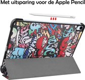 Hoes Geschikt voor iPad Air 2020 Hoes Luxe Hoesje Book Case Met Screenprotector - Hoesje Geschikt voor iPad Air 4 2020 Hoes Cover - Graffity