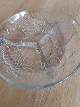 SERVEERSCHAAL - HAPJESSCHAAL - GLAS - 3 VAKKEN