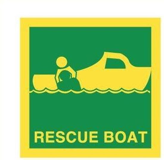 Imo rescue boat sticker langnaschijnend 50 x 50 mm