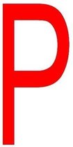 Letter 'P' sticker rood 70 mm