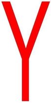 Letter 'Y' sticker rood 70 mm