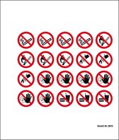 Mini symbolen verbodsstickers, 20 stickers per vel