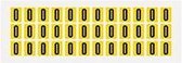 Letter stickers geel/zwart teksthoogte: 15 mm letter O