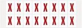 Letter stickers alfabet - 20 kaarten - rood wit teksthoogte 25 mm Letter X