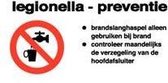 Tekststicker Legionella preventie 240x120mm