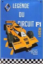 Wandbord 30x20cm Renault F1 Legende