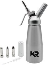 Robuuste Kwaliteit Slagroomspuit 0,5L (stalen mondstuk) - Keizer RVS - Slagroomspuit Aluminium - Crèmespuit - Garneerspuit - Slagroomapparaat