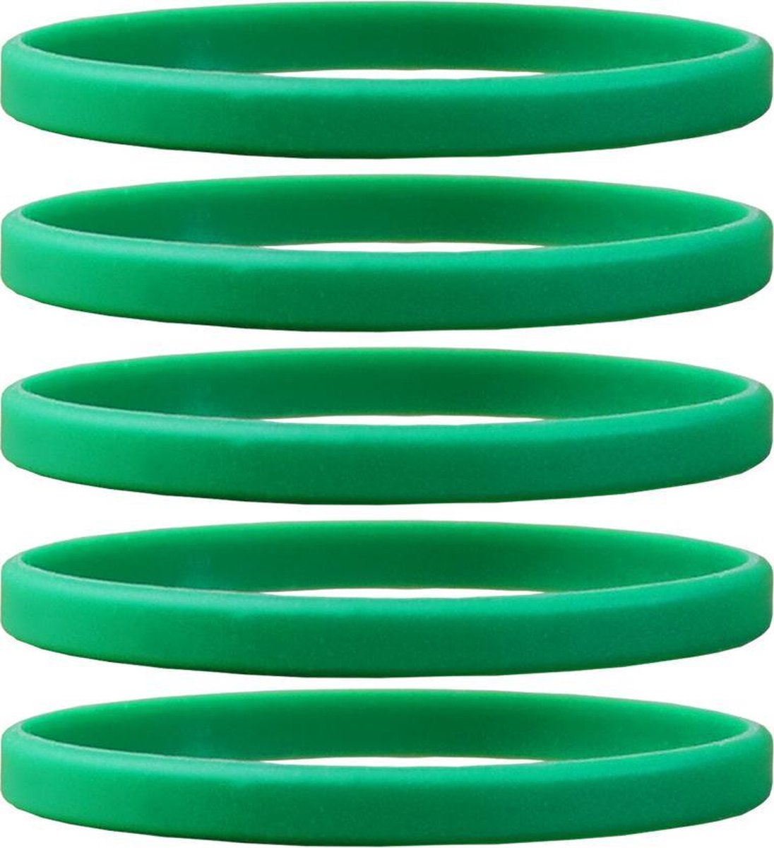 Dinilu - 60 x Smalle Siliconen Armbanden Groen - voor volwassenen