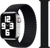 Gevlochten solobandje voor Apple Watch - 42 en 44mm  - braided - watch - horlogeband  - armband - polsband - zwart - maat M