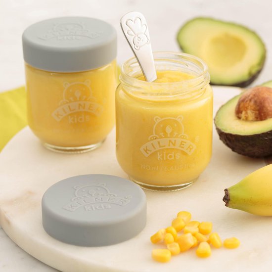 Kilner - Set van 6 voorraadpotten voor babyvoeding - Glas - Silicone deksels - 6 x 190 ml van Kilner — afbeelding 4