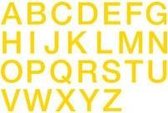 Letter stickers alfabet teksthoogte 75 mm Geel