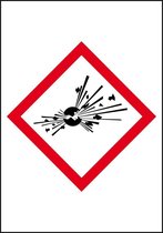 GHS01 explosieve stoffen sticker leidingmarkering op rol