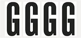 Letter stickers alfabet - 20 kaarten - zwart wit teksthoogte 95 mm Letter G