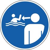 Houd kinderen in het water onder toezicht, sticker - ISO 7010 - M054 100 mm