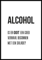 Poster Alcohol - 30x40 cm Met Fotolijst - Cocktail Poster - Ingelijst - WALLLL