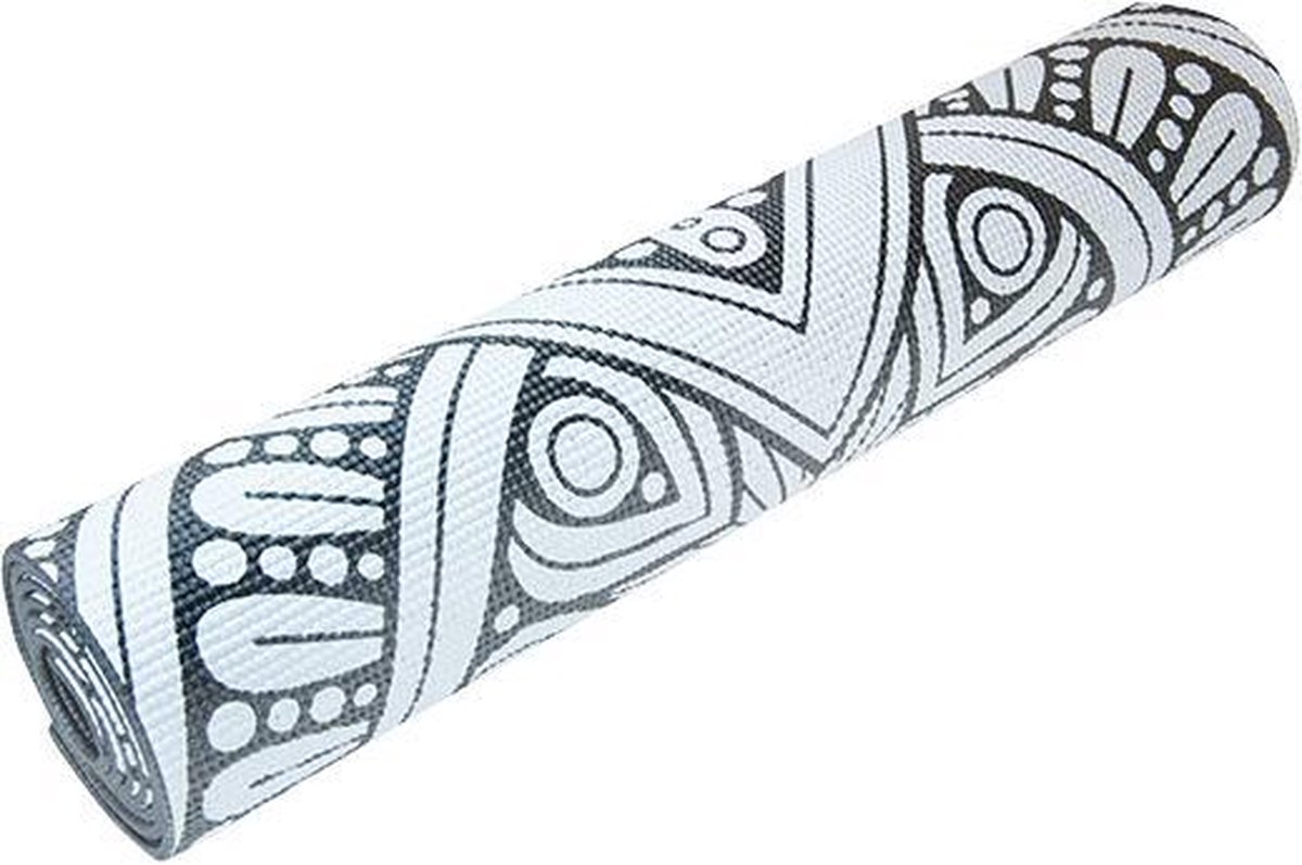 Matchu Sports Anti Slip Yogamat - Zwart Met Mandala - 172 x 61 x 0.6 cm