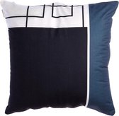 WOONENZO - Sierkussen 45x45 - vlakken - sierkussen blauw