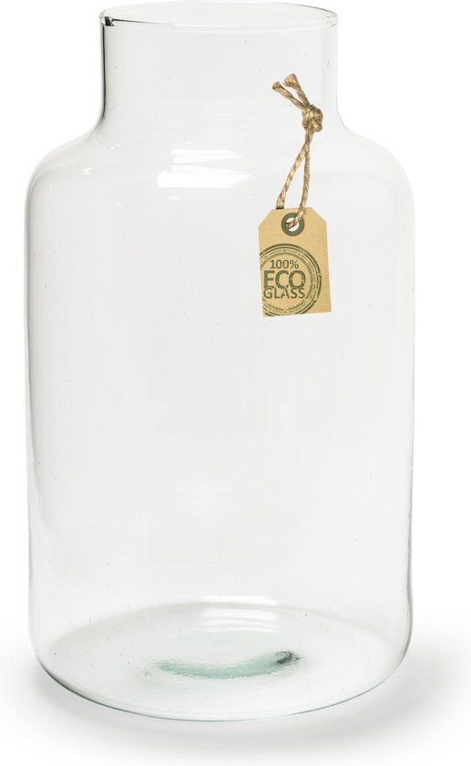 Vase / vases en verre transparent Eco Milk bidon de 25 cm de haut x 14,5 cm  de large.... | bol.com