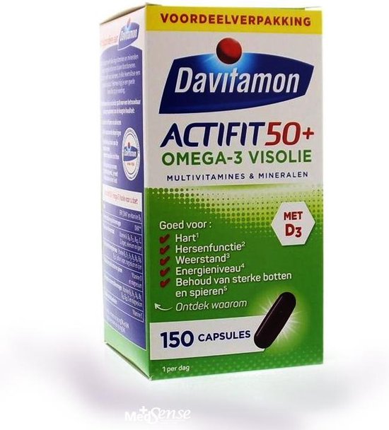 Davitamon Actifit 65+ Omega 3 Visolie Capsules 80 EA | Etos