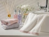 English Home - Soul 2 Pack Towel Set 50x80cm & 30x45cm - Set Van 2 Handdoeken 50x80cm & 30x45cm - Creme