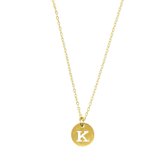 Letter ketting coin - initiaal K - Goud - 40 cm