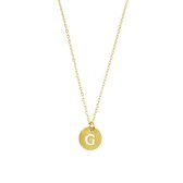 Letter ketting coin - initiaal G - Goud - 40 cm
