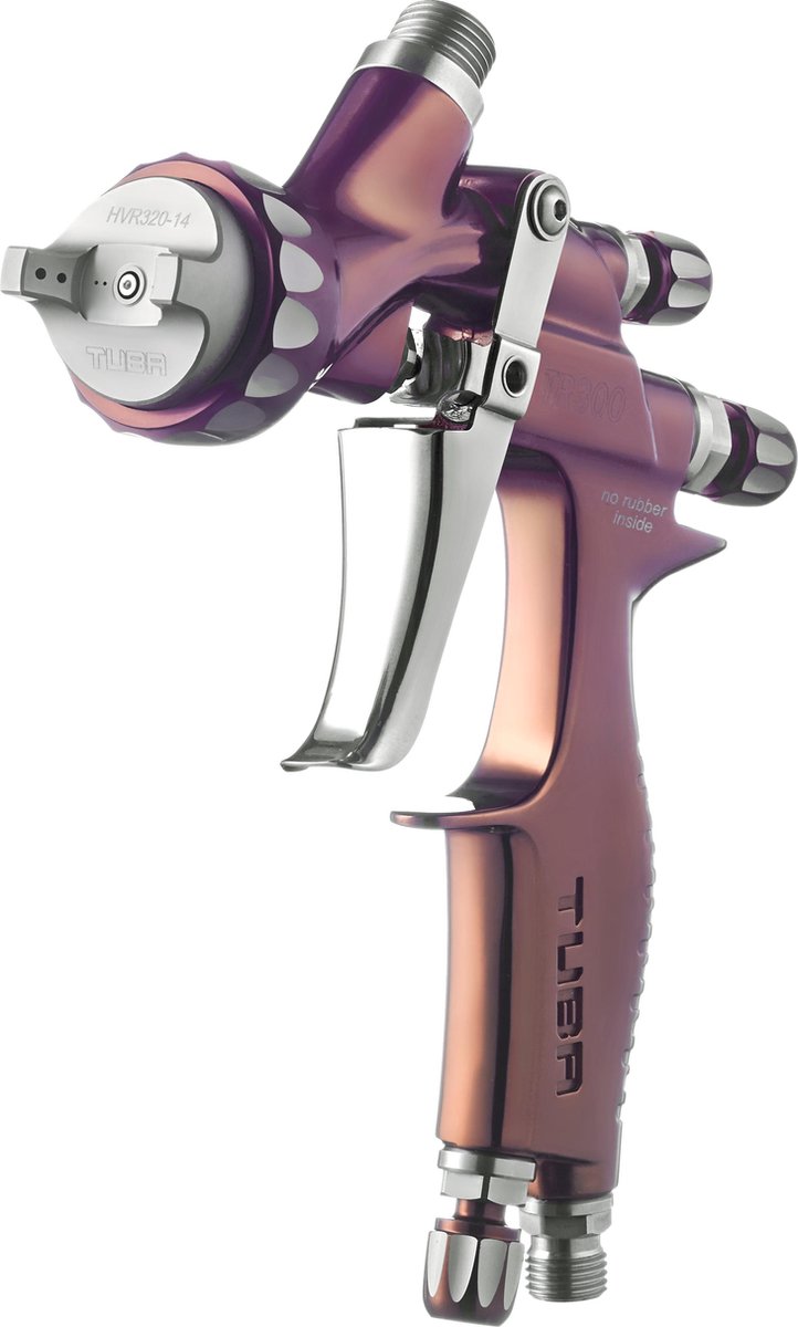 TR 300 Premium spuitpistool HVLP - verfspuit met cup, kleur: bruin, nozzle: 1.6 mm, spuiten auto, boot, scooter, motor