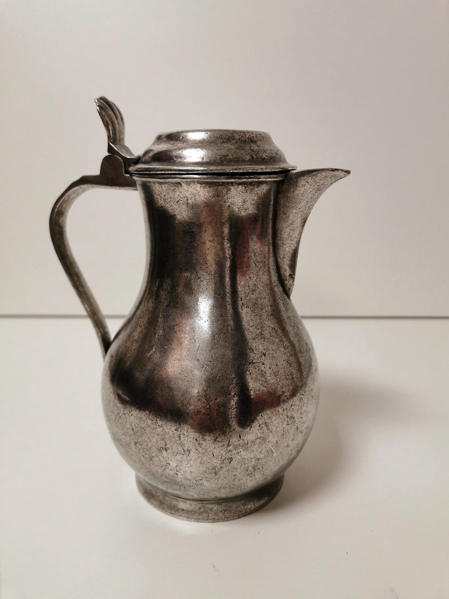 Kan met klep - Kurz edeltin - 21cm.