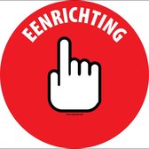 Vloersticker 'Eenrichting', rood, 300 mm