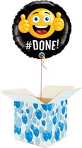 Helium Ballon gevuld met helium - #Done! Emoji - Cadeauverpakking - Geslaagd - Folieballon - Helium ballonnen gevuld
