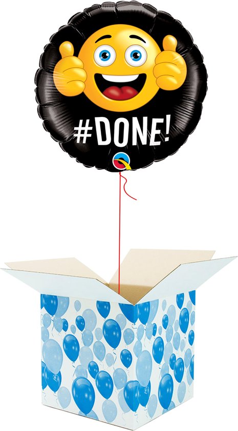 Mok Communicatie netwerk fascisme Helium Ballon gevuld met helium - #Done! Emoji - Cadeauverpakking -  Geslaagd -... | bol.com