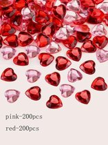 Tafeldecoratie - Hartjes - Rood - Roze - Decoratie - Liefde - Valentijn - 400 stuks