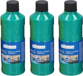 3x Hobby/knutsel acrylverf / temperaverf - Groen - Fles 250 ml - Groene tempera / acryl verf - Hobby/knutselmateriaal - Schilderij maken - Verf op waterbasis