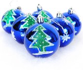 Kerstballen | Kerstboom | Decoratie | Kerst | Bal | Blauw | Goud | 6cm | 6 stuks