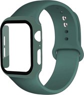 Shop4 - Bandje met Case voor Apple Watch SE bandje 40mm - Voor Apple Watch SE 2022 Bandje - Siliconen Groen