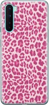 OnePlus Nord hoesje - Luipaard roze - Soft Case Telefoonhoesje - Luipaardprint - Roze