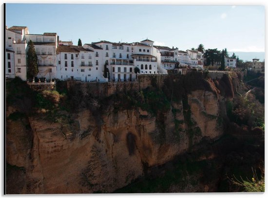 Dibond - Puente Nuevo - Spanje - 40x30cm Foto op Aluminium (Met Ophangsysteem)